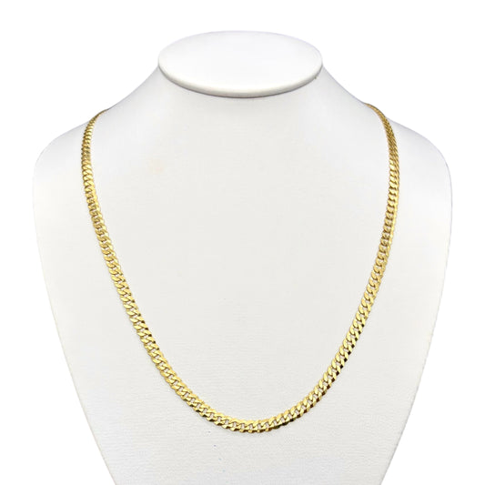 Cadena Cubana Sólida Oro 14k