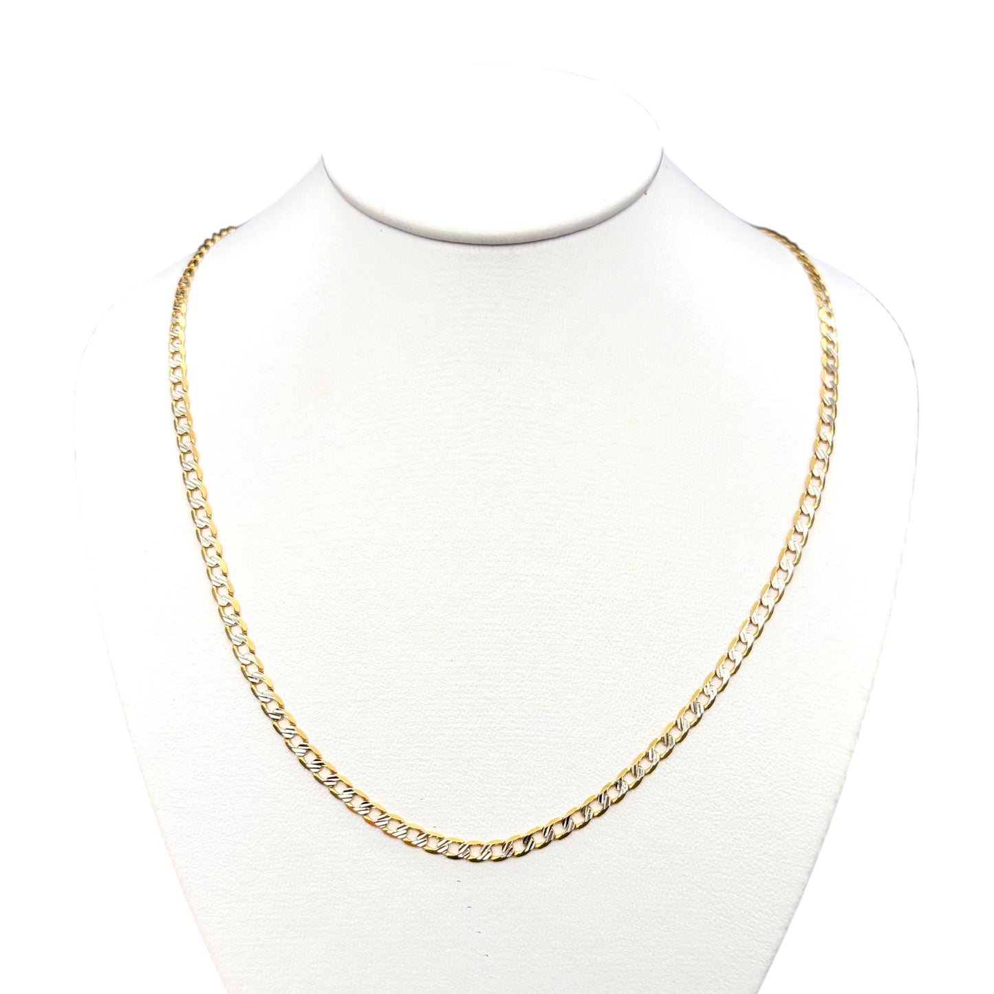 Cadena Cubana Abierta Sólida Oro 14k