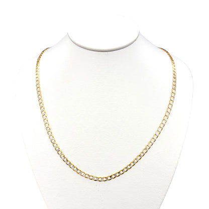 Cadena Cubana Abierta Sólida Oro 14k