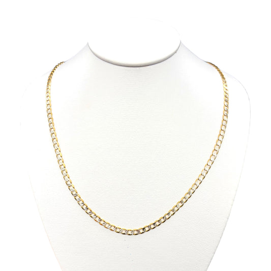 Cadena Cubana Abierta Sólida Oro 14k