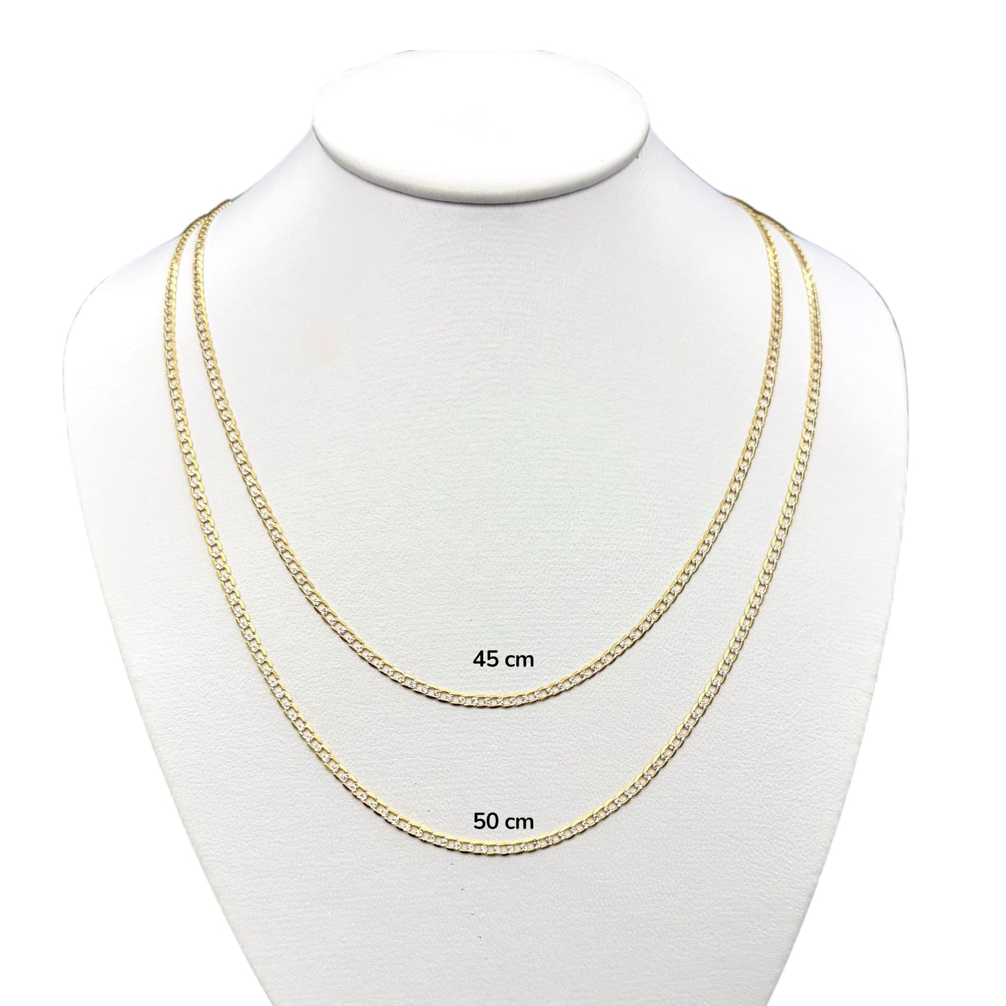 Cadena Cubana B Sólida Oro 14k