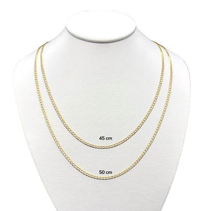 Cadena Cubana B Sólida Oro 14k