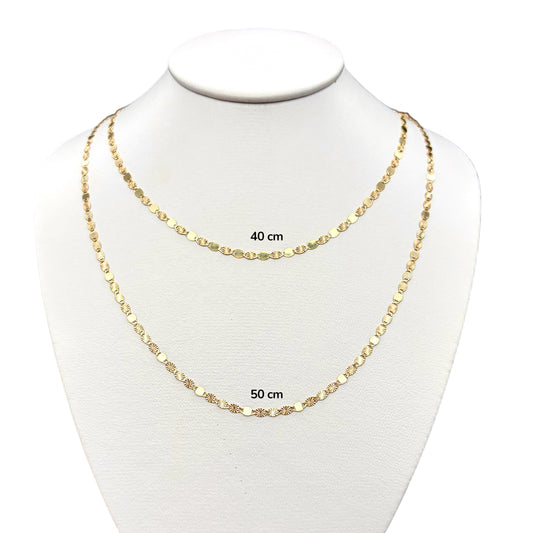 Cadena Espejo Sólida Oro 14k