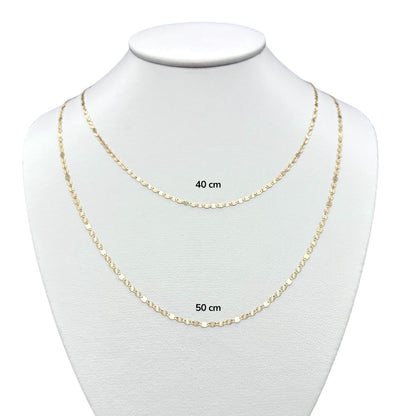 Cadena Espejo Delgada Sólida Oro 14k