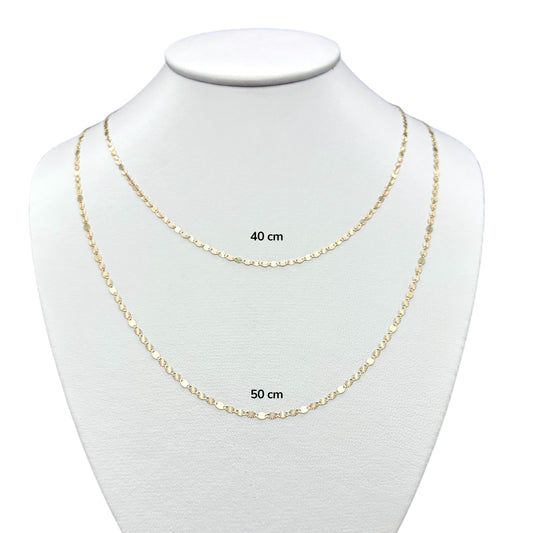 Cadena Espejo Delgada Sólida Oro 14k