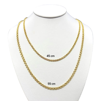 Cadena Tejido Chino Hueca Oro 14k