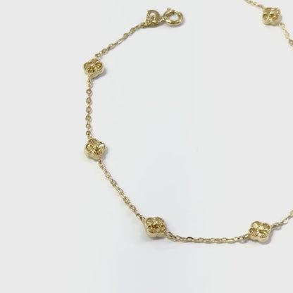 Pulsera Trébol mini Oro 14K
