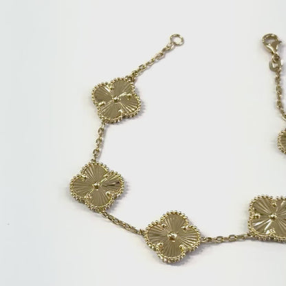 Pulsera trébol G Oro 14K